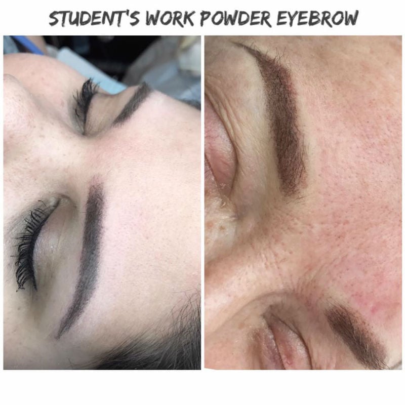 Chicago Permanent Makeup Training. Student's Work: Powder Eyebrows