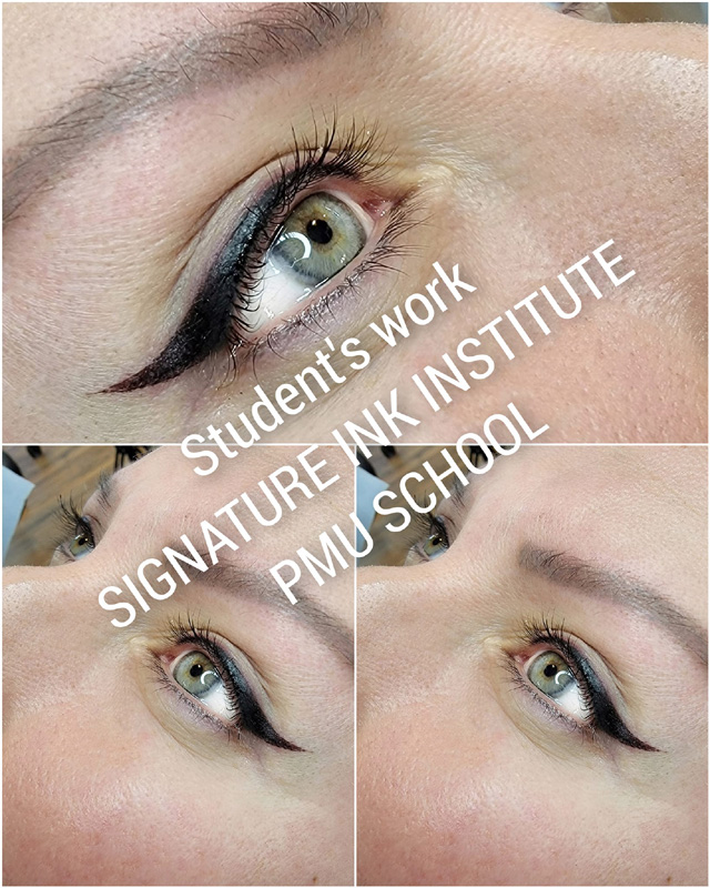Chicago Permanent Makeup Training. Student's Work: Permanent Makeup Eyeliner.